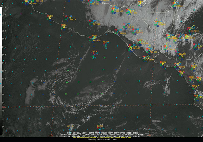 A 1 km visible image from GOES-E