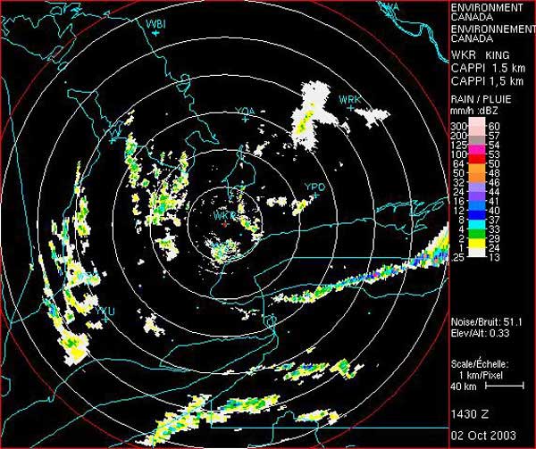 Figure 4. CAPPI 1.5 km King radar - Click to 
Enlarge