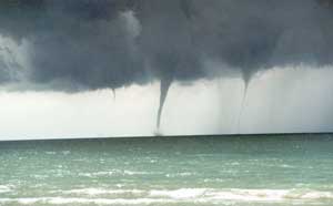 Photo - Family of Four Waterspouts - Click to Enlarge
