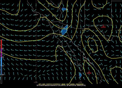 Satellite image and surface observations