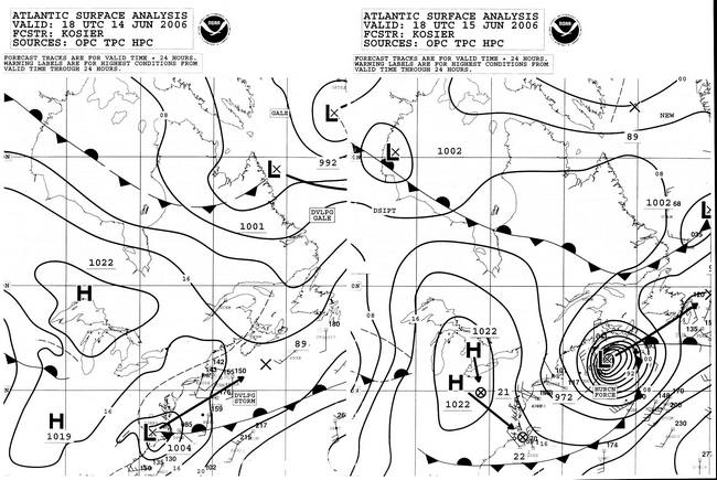 North Atlantic Surface Analysis charts