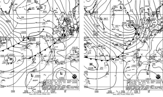 North Atlantic surface analysis chart