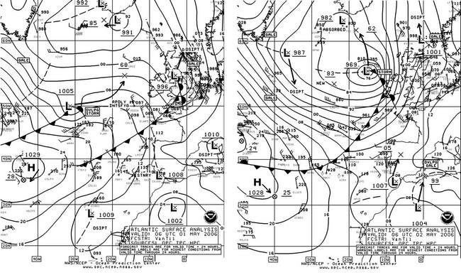 North Atlantic surface analysis chart