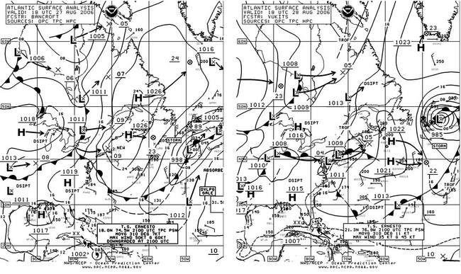 North Atlantic surface analysis chart