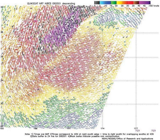 High resolution QuikScat scatterometer