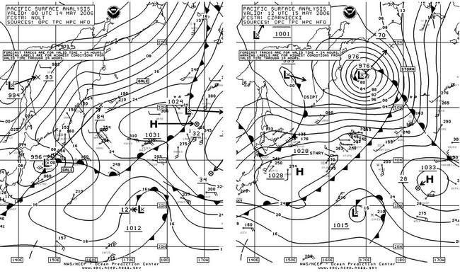 North Pacific Surface Analysis charts