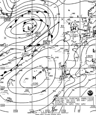 OPC North Atlantic Surface Analysis charts