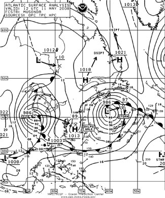 OPC North Atlantic Surface Analysis charts