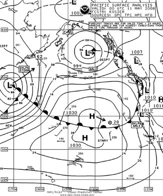 OPC North Pacific Surface Analysis charts