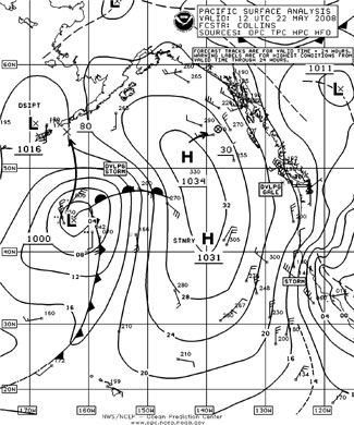 OPC North Pacific Surface Analysis charts